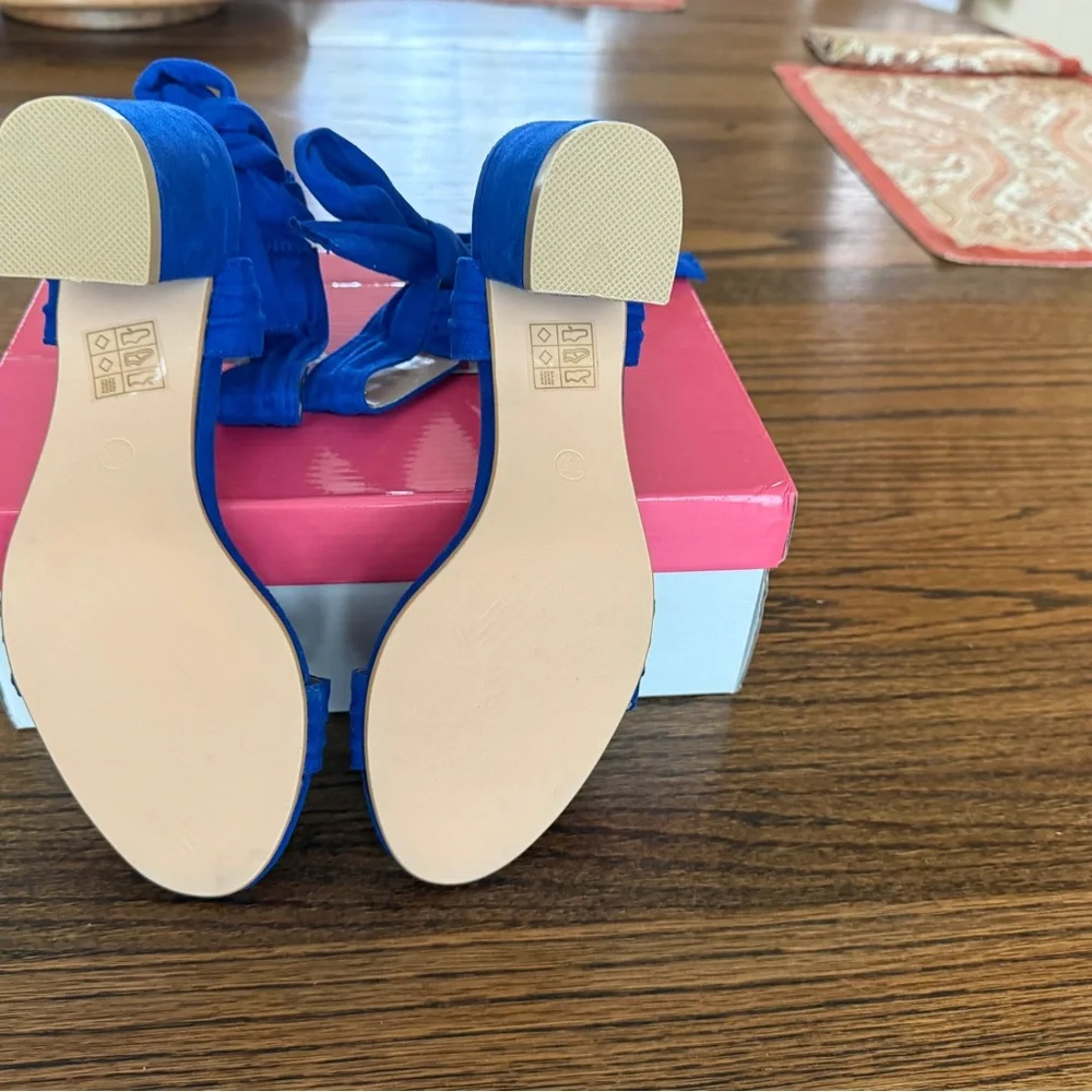 Allegra K Royal Blue Heeled Sandals - Picture 2 of 3